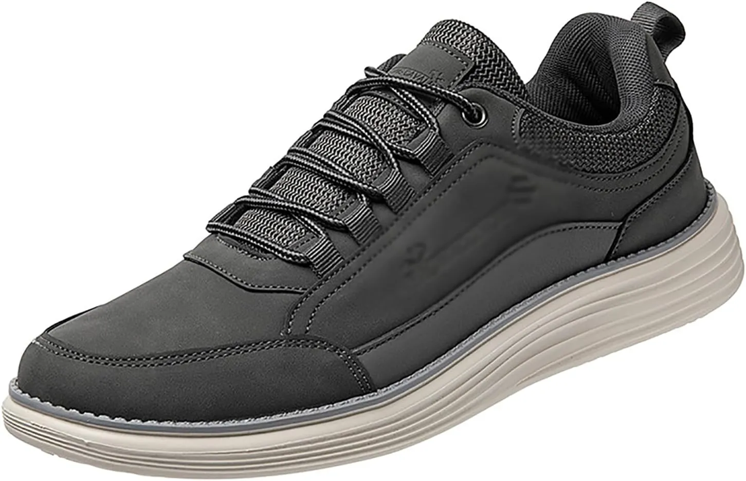 Men's Leather Lace-up Fashion Sneakers,Classic Breathable Comfortable Slip-on Non Slip Business Oxford Dress Shoes