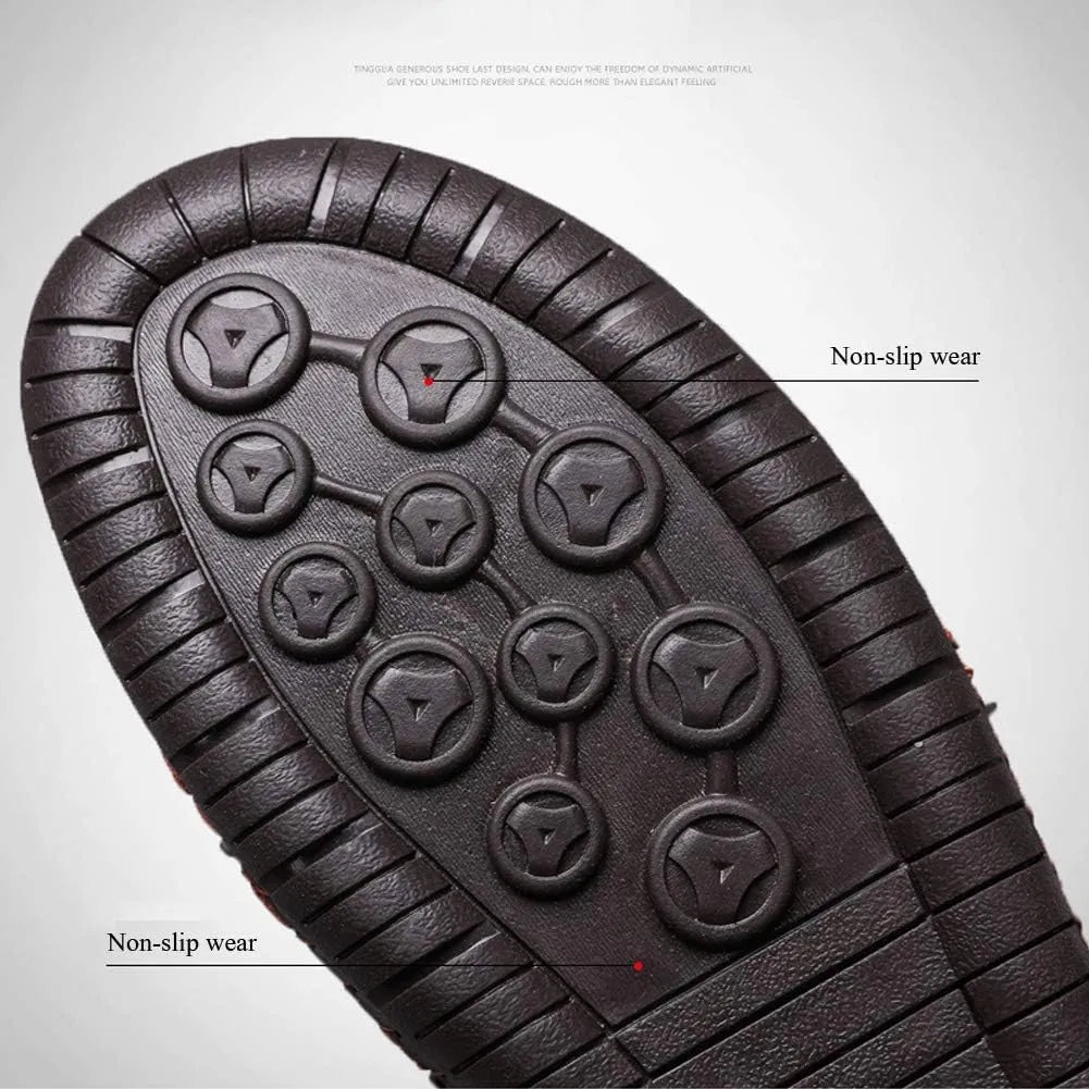 Men's Leather Sports Sandals Slippers Outdoor Hiking Shoes Beach Athletic Fisherman Walking Summer Anti-Slip Lightweight