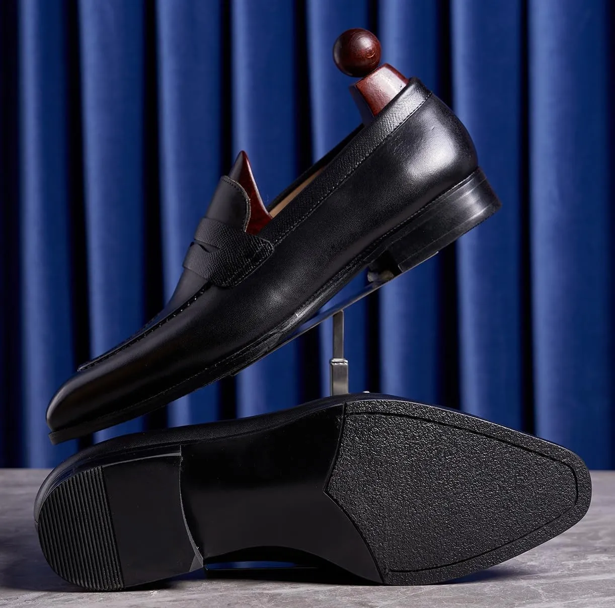 Men's Loafers & Slip-Ons Wedding Dress Genuine Leather Prom Formal Mocasines Business Casual Penny Loafers Comfortable Tuxedo Shoes for Men