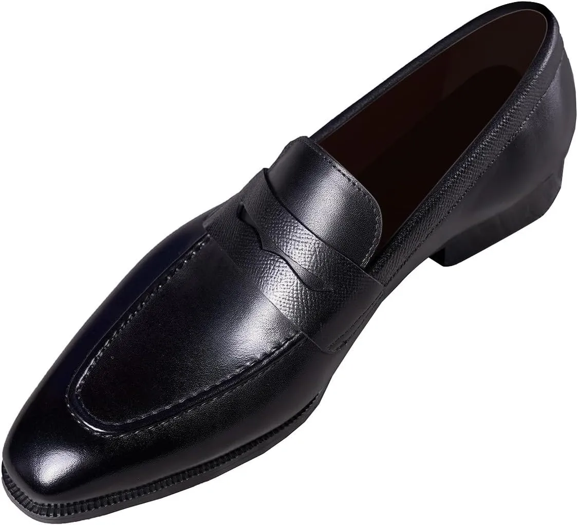 Men's Loafers & Slip-Ons Wedding Dress Genuine Leather Prom Formal Mocasines Business Casual Penny Loafers Comfortable Tuxedo Shoes for Men