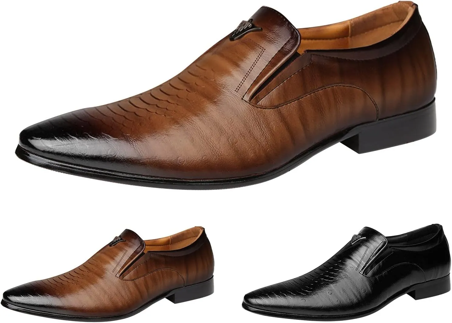 Men's Loafers Leather Wedding Party Dress Shoes Mens Shoes Classic Business Leather Mens Black Business Casual Shoes