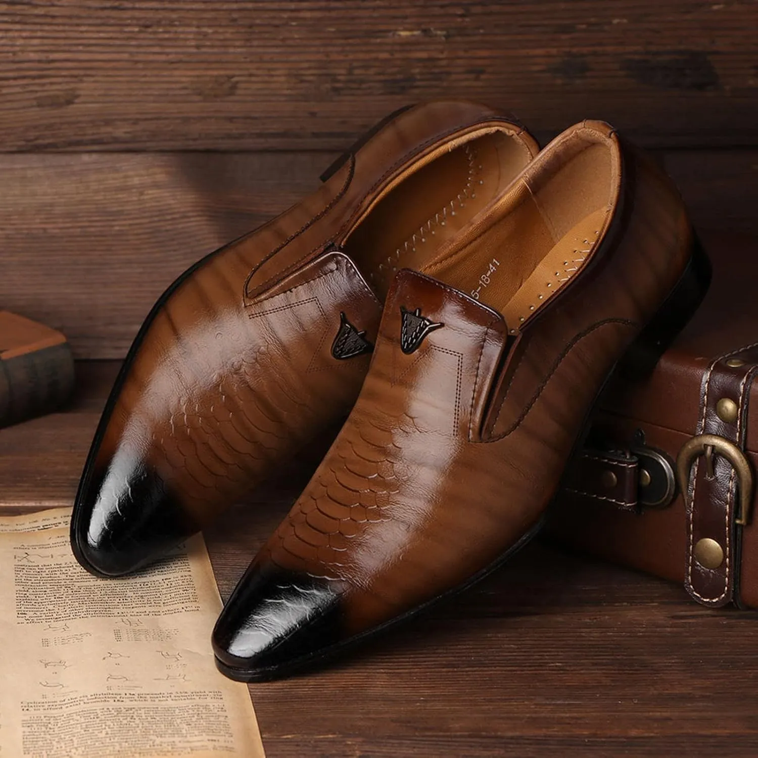 Men's Loafers Leather Wedding Party Dress Shoes Mens Shoes Classic Business Leather Mens Black Business Casual Shoes