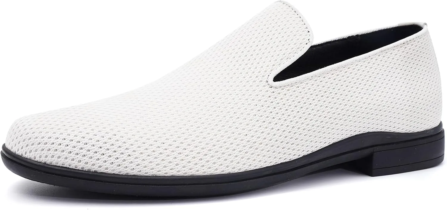 Mens Loafers Slip-on Dress Shoes Mesh Casual Oxford Shoes Classic Business Tuxedo Shoes Fashion Lightweight and Breathable