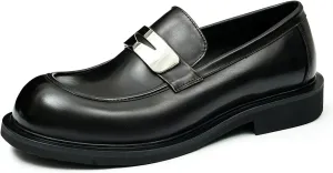Mens Loafers Slip On Formal Dress Penny Loafers Fashion Genunie Leather Square Toe Prom Micasines Tuxedo Wedding Dress Business Causal Lightweight Suit Shoes for Men