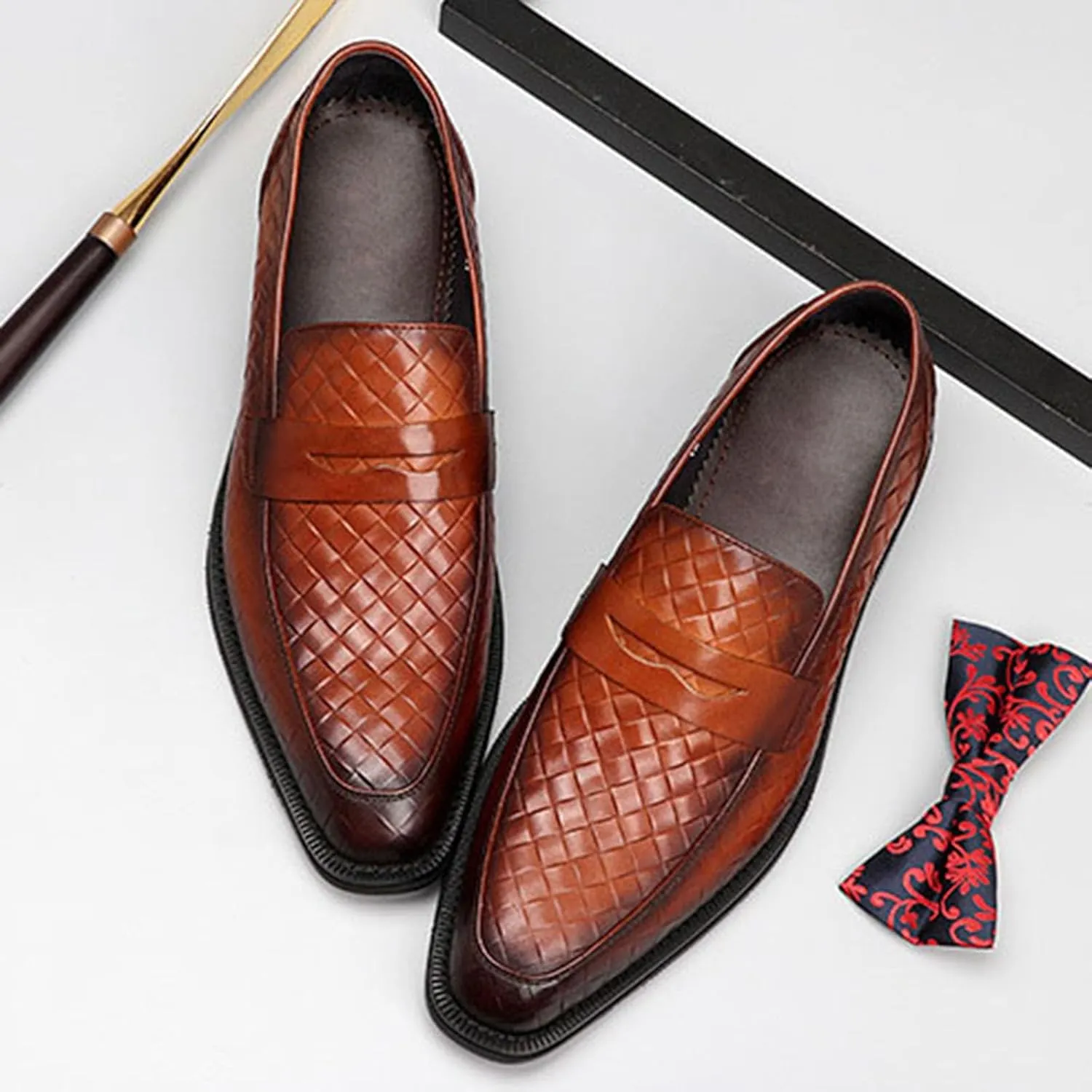 Men's Loafers Slip on Shoes Loafers Driving Loafers Casual Weaving Loafers for Men