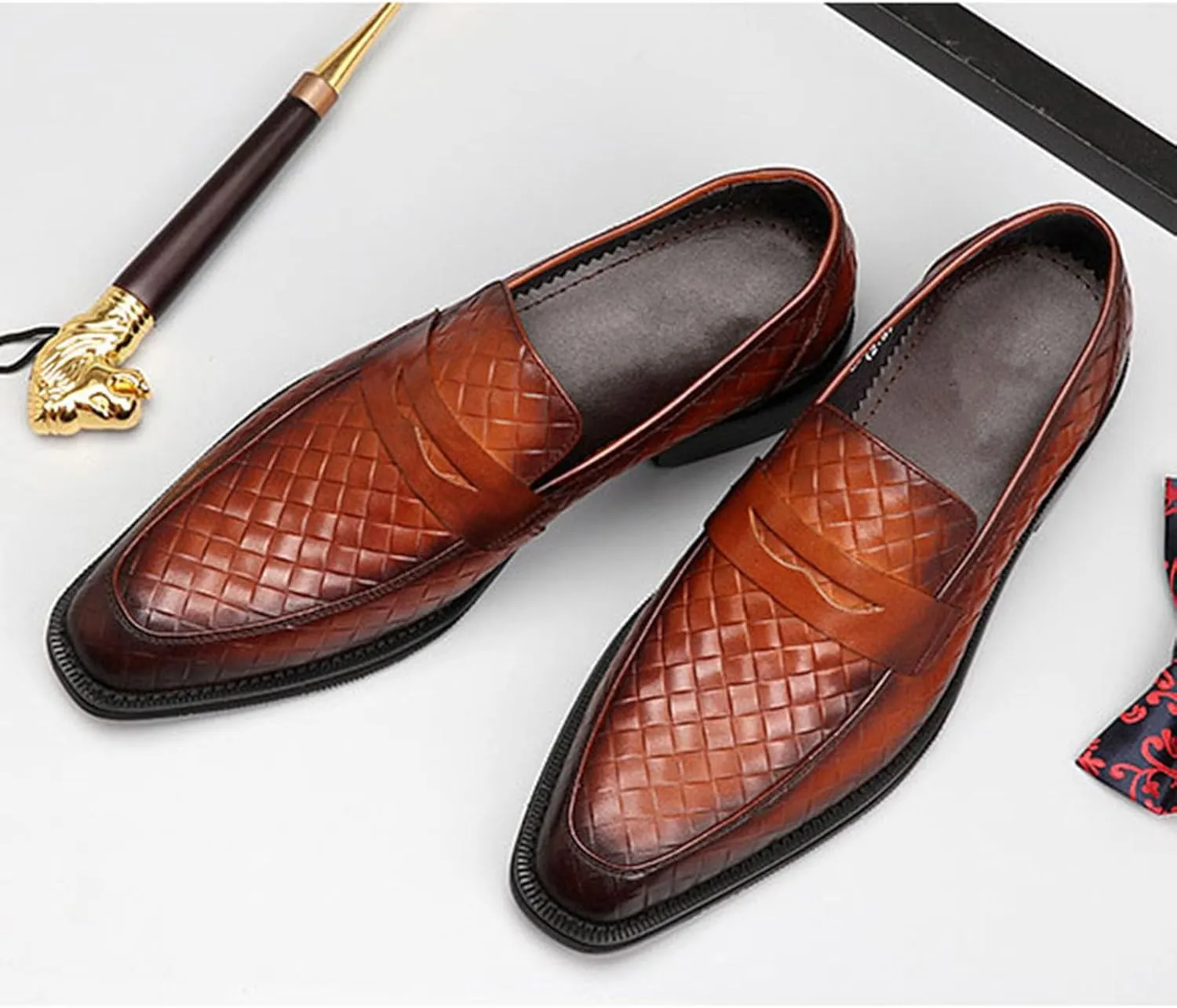 Men's Loafers Slip on Shoes Loafers Driving Loafers Casual Weaving Loafers for Men