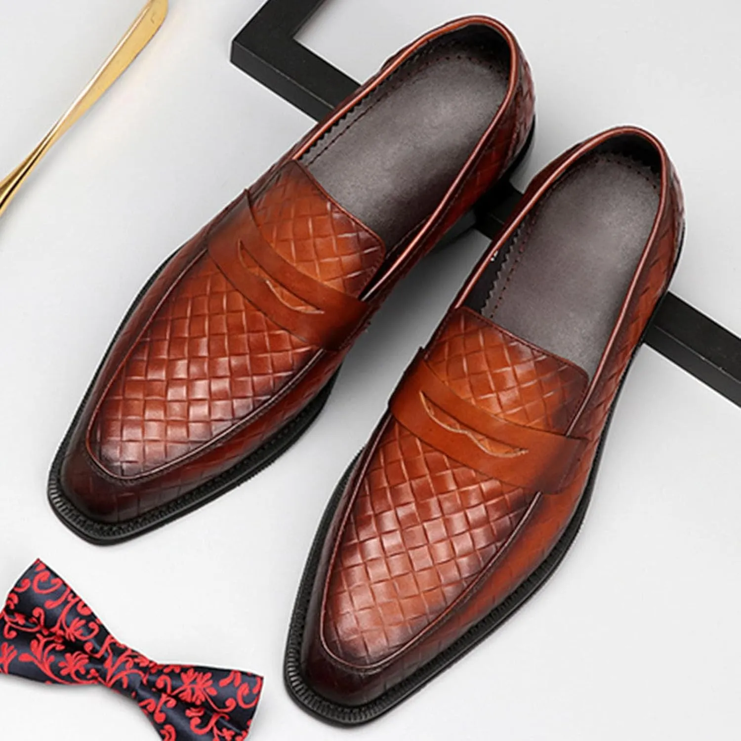 Men's Loafers Slip on Shoes Loafers Driving Loafers Casual Weaving Loafers for Men
