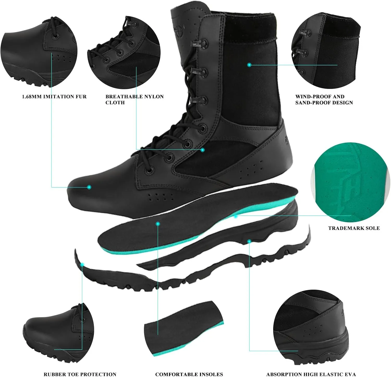 Men's Military Boots Lightweight Army Combat Tactical Military Boots For Men Hunting Jungle Hiking Work Boots