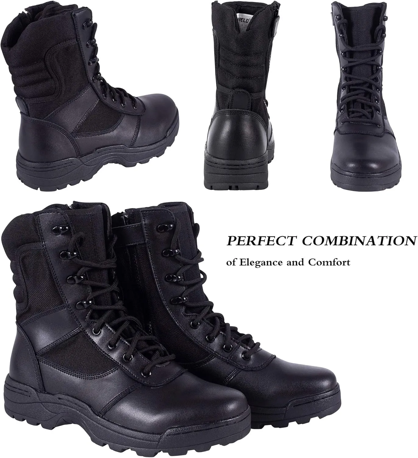 Men's Military Tactical Work Boots Side Zipper Jungle Army Combat Boots