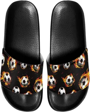 Mens Pillow House Slide Sandals Non-Slip Black Bath Sandals Wide Width EVA Flat Shoes Quick Drying Peep Toe Slippers Beach Dress Shoes