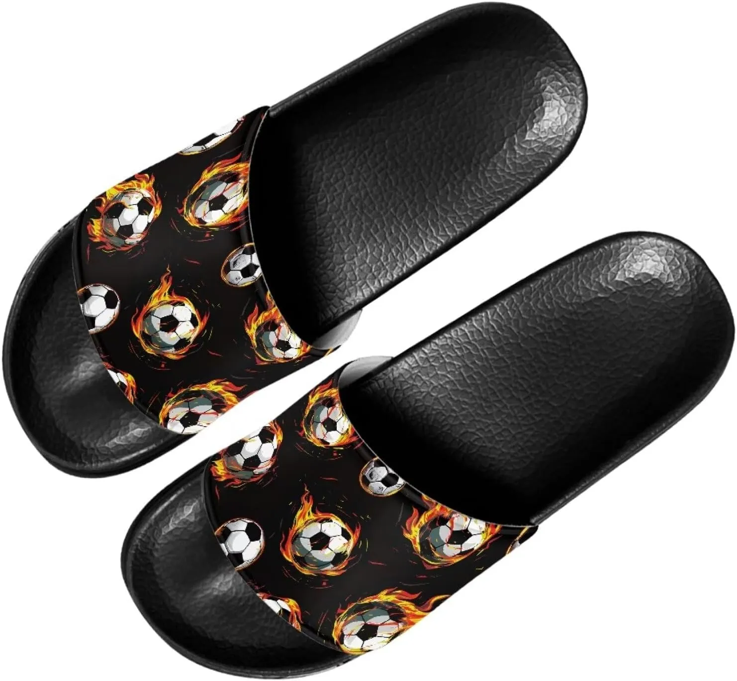 Mens Pillow House Slide Sandals Non-Slip Black Bath Sandals Wide Width EVA Flat Shoes Quick Drying Peep Toe Slippers Beach Dress Shoes