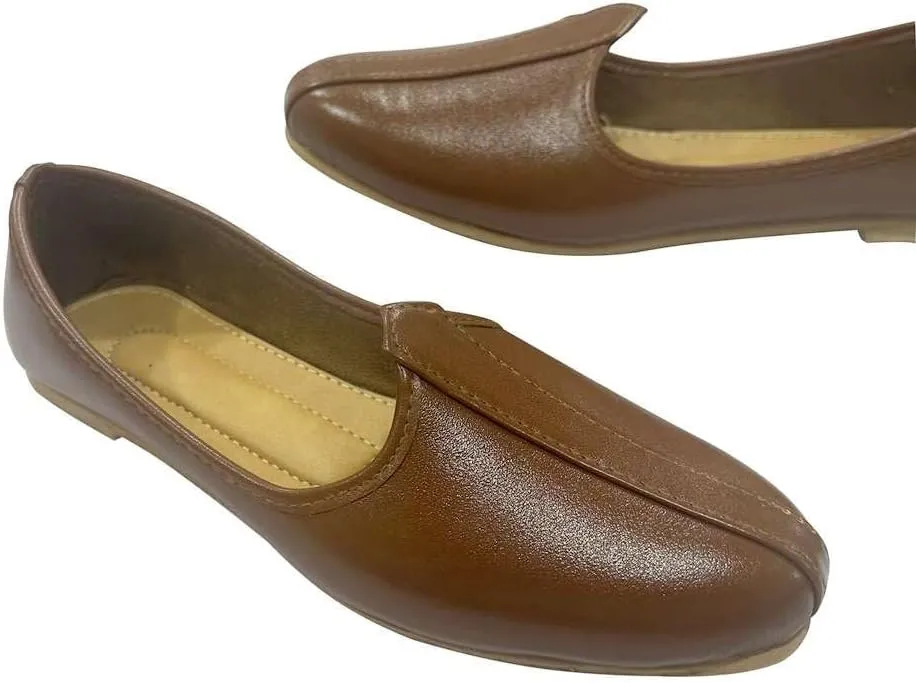 Men's Punjabi Jutti Durable and Comfortable Indian Wedding Shoes, Classic Ethnic Footwear Mojari Loafers for Men
