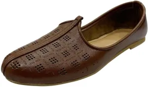 Men's Punjabi Jutti Durable and Comfortable Indian Wedding Shoes, Classic Ethnic Footwear Mojari Loafers for Men