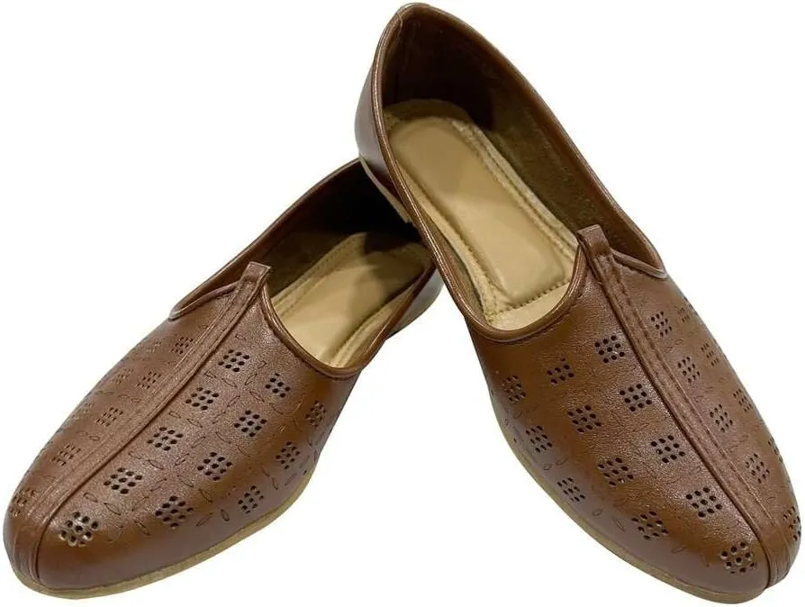 Men's Punjabi Jutti Durable and Comfortable Indian Wedding Shoes, Classic Ethnic Footwear Mojari Loafers for Men