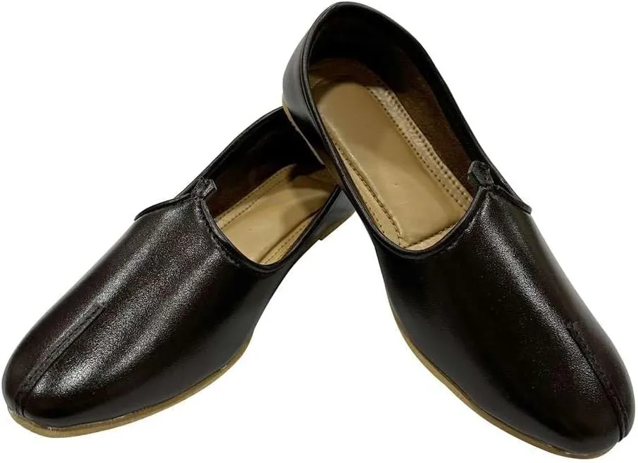 Men's Punjabi Jutti Durable and Comfortable Indian Wedding Shoes, Classic Ethnic Footwear Mojari Loafers for Men