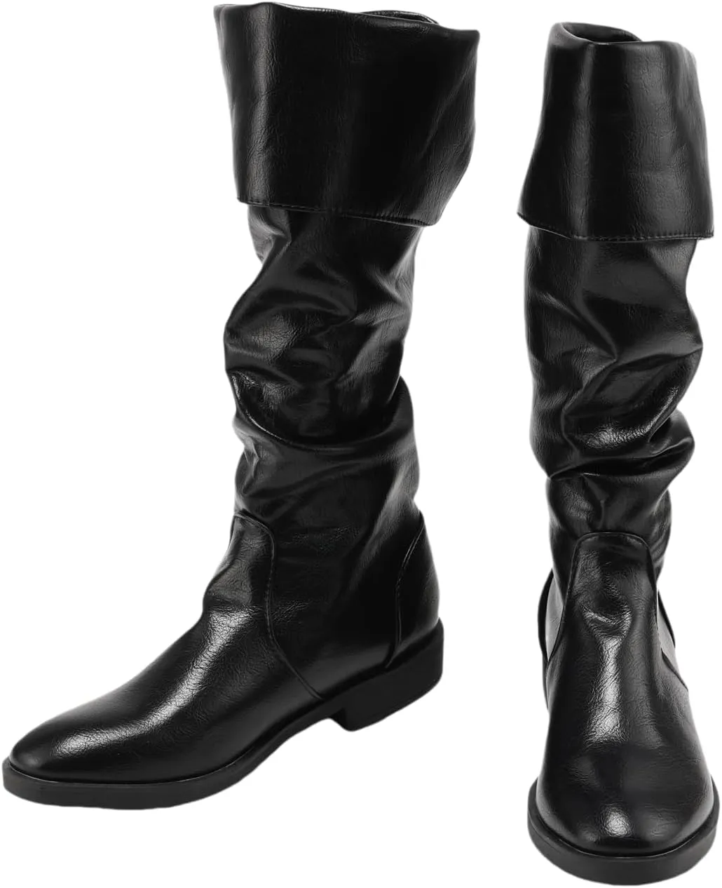 Men's Renaissance Boots Medieval Flat Jazz Boots Pull On Boot Mid Calf Gothic Cosplay Shoes