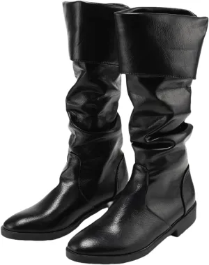 Men's Renaissance Boots Medieval Flat Jazz Boots Pull On Boot Mid Calf Gothic Cosplay Shoes