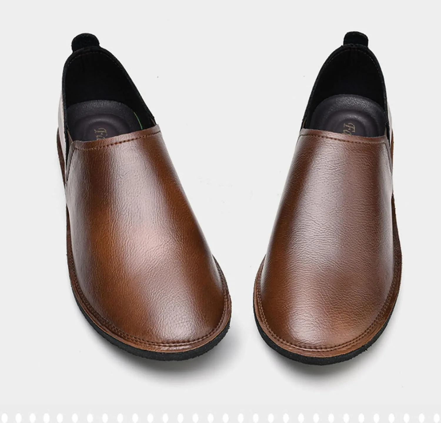 Men's Retro Soft Leather Hand Sewn Loafers Fashionable Non Slip Genuine Leather Business Driving Shoes Leisure and Lightweight Driving Loafers