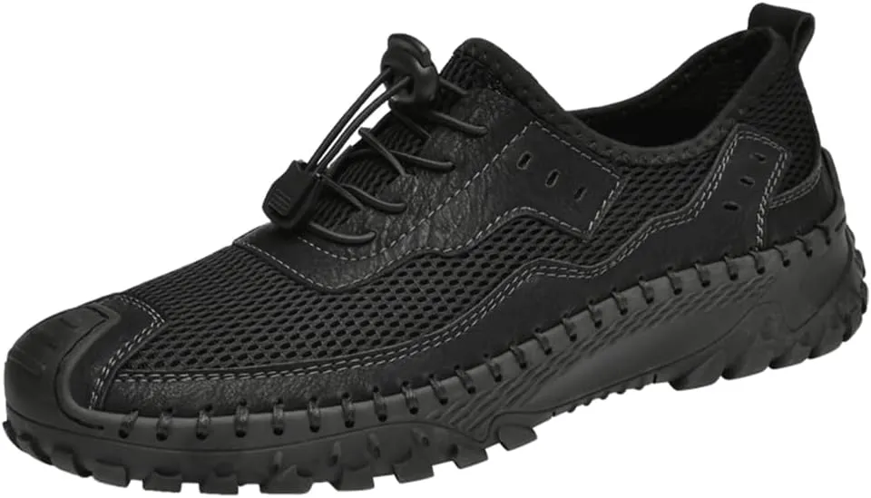 Men's Shoes Casual Hiking Breathable Mesh Outdoor Sneakers Loafers Slip On Summer Lightweight Men Walking Anti-Slip ﻿