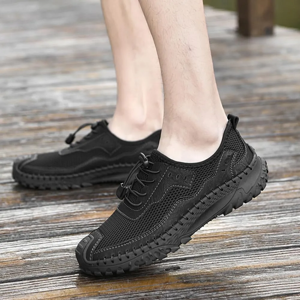 Men's Shoes Casual Hiking Breathable Mesh Outdoor Sneakers Loafers Slip On Summer Lightweight Men Walking Anti-Slip ﻿