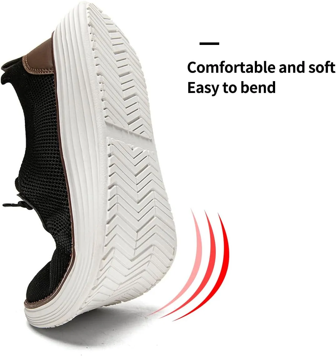 Mens Slip on Loafers Boat Shoes Non Slip Walking Shoes Running Shoes Fashion Sneakers for Men Comfort Lightweight Breathable Casual Office Shoes