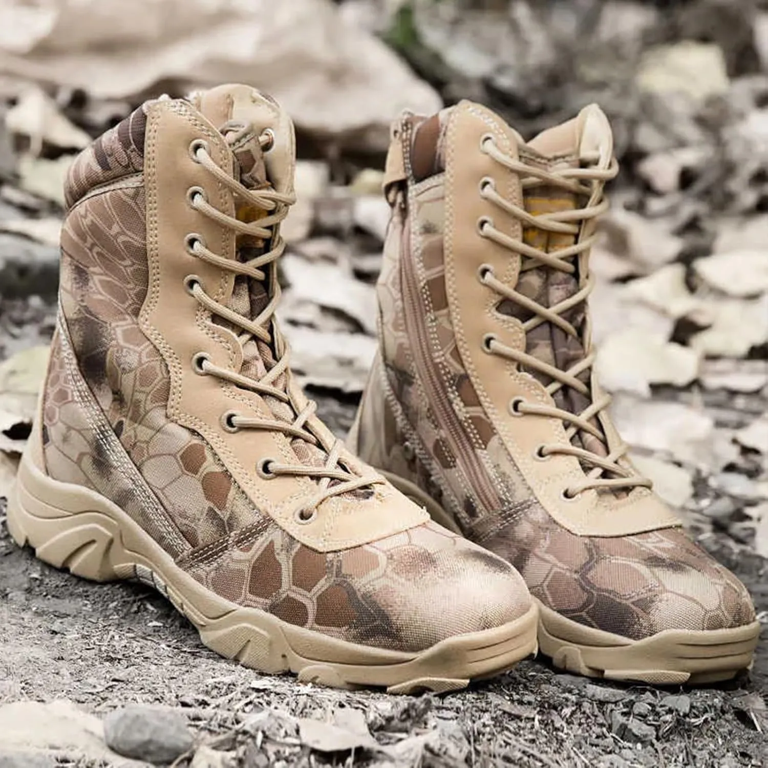 Men's Tactical Boots, Autumn and Winter Outdoor Snow Land Warfare Boots, Waterproof Breathable Special Tactical Shoes