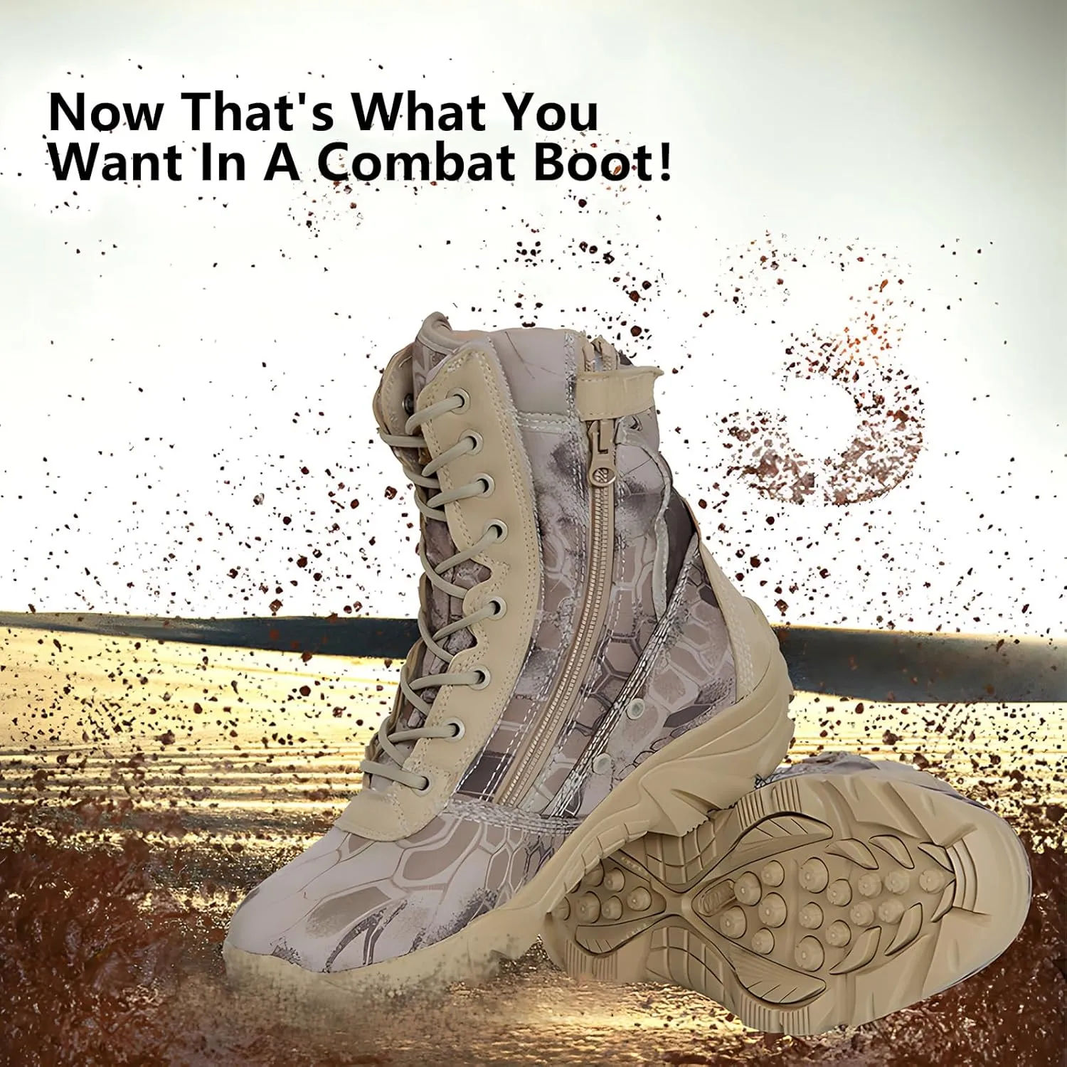 Men's Tactical Boots, Autumn and Winter Outdoor Snow Land Warfare Boots, Waterproof Breathable Special Tactical Shoes