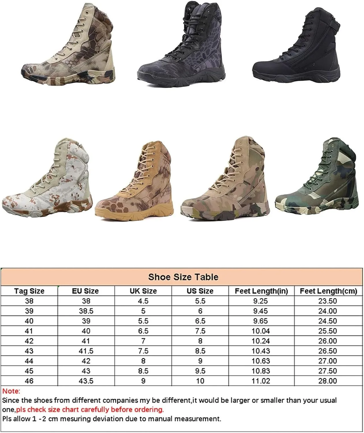Men's Tactical Boots, Autumn and Winter Outdoor Snow Land Warfare Boots, Waterproof Breathable Special Tactical Shoes