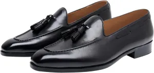 Mens Tassel Loafers Dress Casual Slip On Shoes Genuine Leather Prom Suit Shoes Wedding Business Penny Loafers Fashion Mocasines Tuxedo Shoes for Men