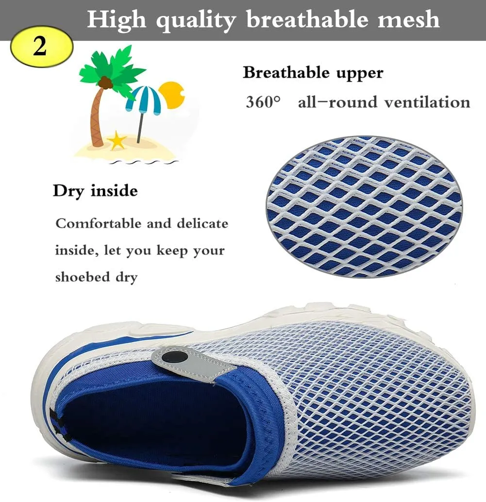 Mens Womens Garden Clogs Shoes Summer Breathable Mesh Sandals Slippers Indoor Outdoor Slippers Quick Drying Water Shoes