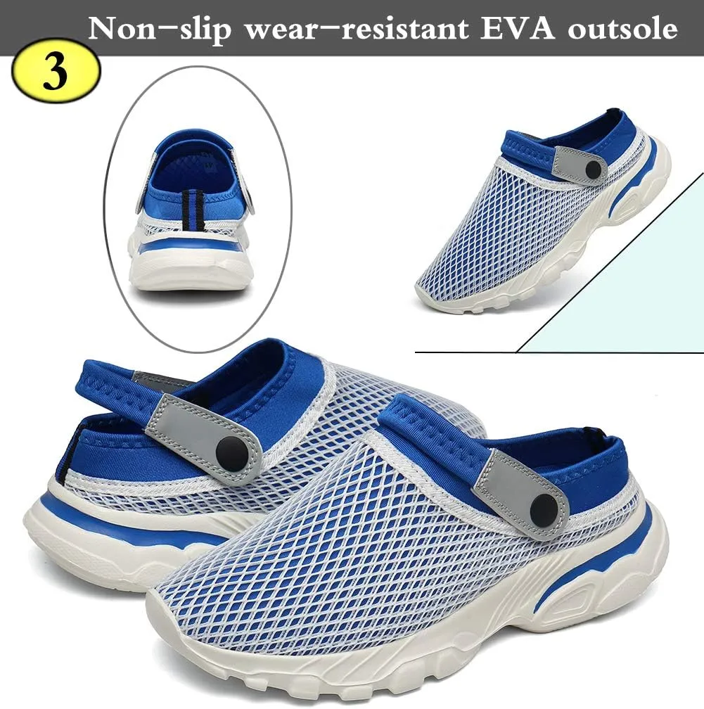 Mens Womens Garden Clogs Shoes Summer Breathable Mesh Sandals Slippers Indoor Outdoor Slippers Quick Drying Water Shoes