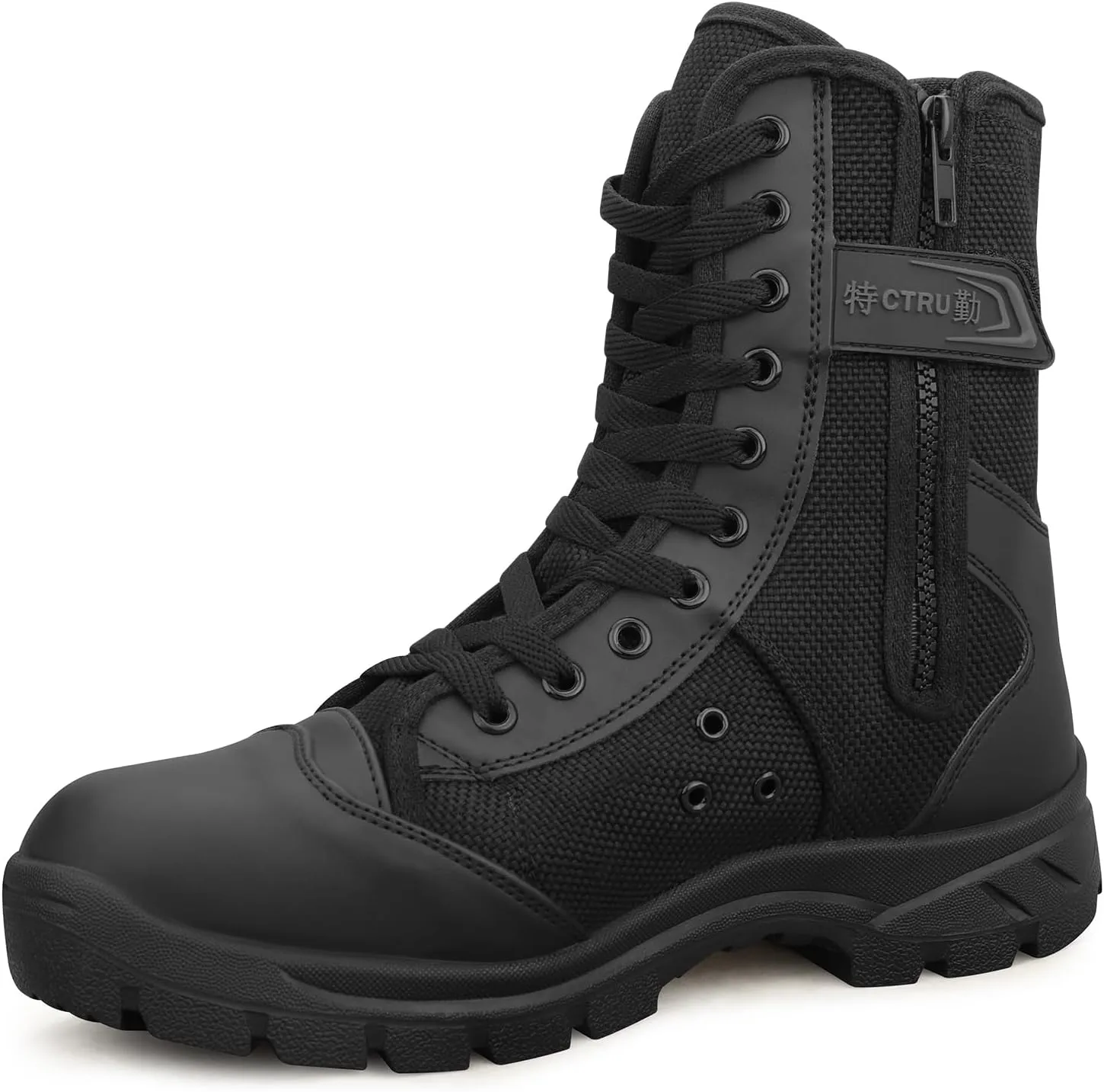 Military Boots for Men Side Zipper Tactical Boots Durable Duty Boots Breathable Work Boots Walk Boots Casual Boots Security Boots Desert Boots Combat Boots