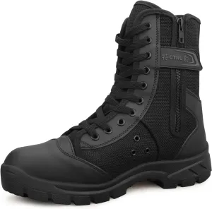 Military Boots for Men Side Zipper Tactical Boots Durable Duty Boots Breathable Work Boots Walk Boots Casual Boots Security Boots Desert Boots Combat Boots