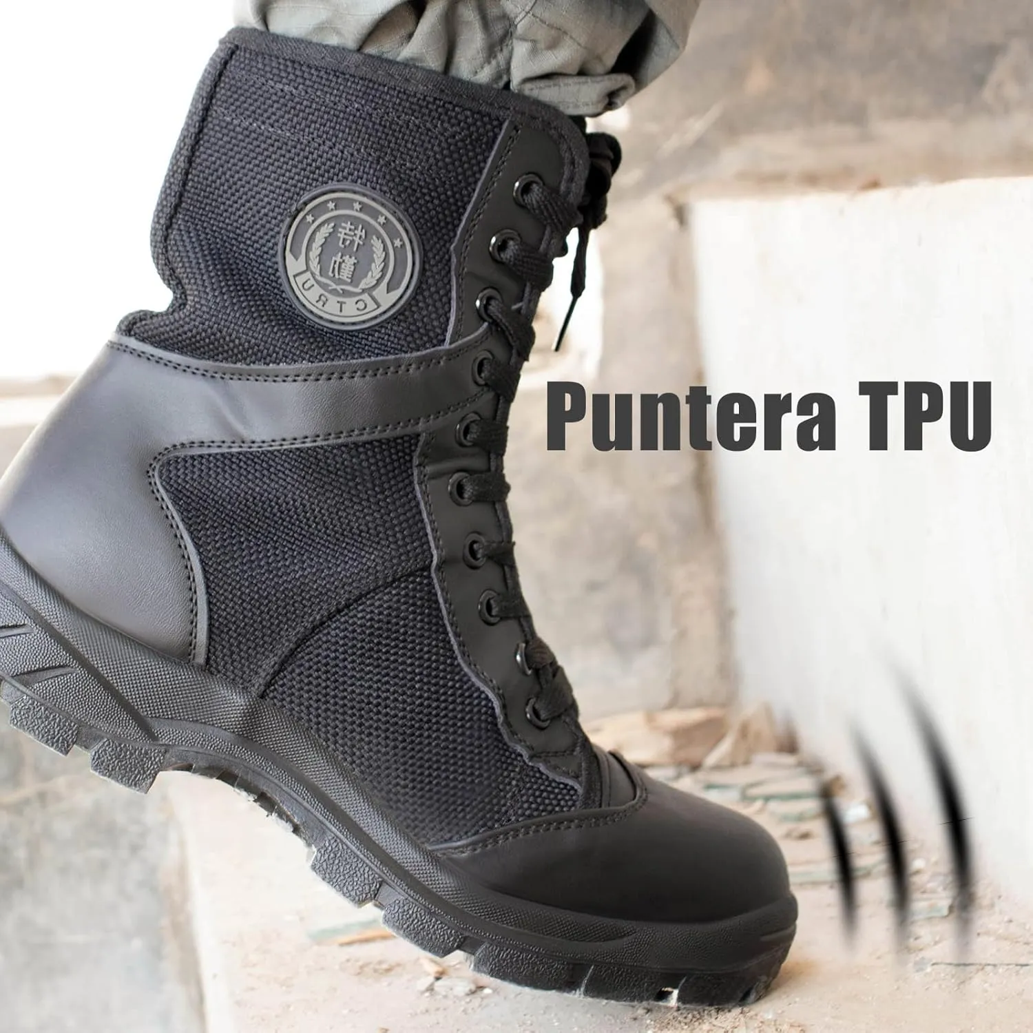 Military Boots for Men Side Zipper Tactical Boots Durable Duty Boots Breathable Work Boots Walk Boots Casual Boots Security Boots Desert Boots Combat Boots
