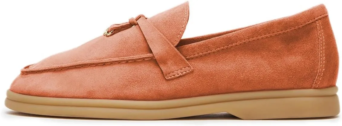 Milooey shoes Women's Round Toe Flat Loafers Comfort Slip On Moccasins Lightweight Driving Penny Loafer Casual Dress Walking Shoes Size 4-16 US