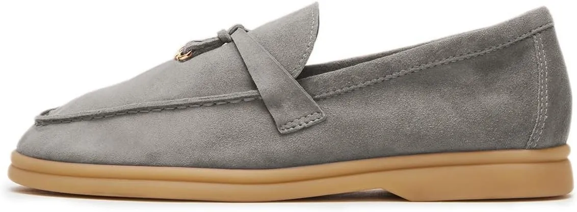 Milooey shoes Women's Round Toe Flat Loafers Comfort Slip On Moccasins Lightweight Driving Penny Loafer Casual Dress Walking Shoes Size 4-16 US