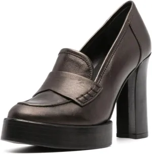 Milooey shoes Women's Vintage Chunky Platform Loafers Round Toe Block High Heels Penny Loafers Business Work Pump Party Casual Shoes Size 4-16 Us