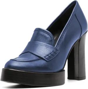 Milooey shoes Women's Vintage Chunky Platform Loafers Round Toe Block High Heels Penny Loafers Business Work Pump Party Casual Shoes Size 4-16 Us