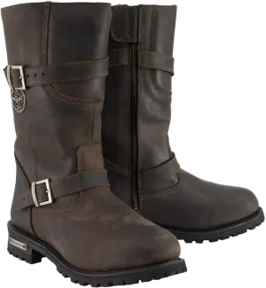 Milwaukee Leather MBM9063 Men's Classic Distressed Brown Leather Motorcycle Engineer Riding Biker Boots - 9