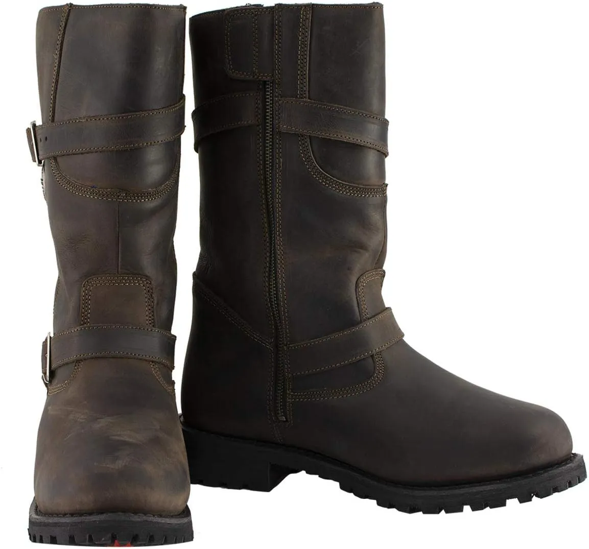Milwaukee Leather MBM9063 Men's Classic Distressed Brown Leather Motorcycle Engineer Riding Biker Boots - 9