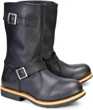 Milwaukee Leather MBM9066 Men's Antique Black Classic Engineer Motorcycle Riding Boots - 12