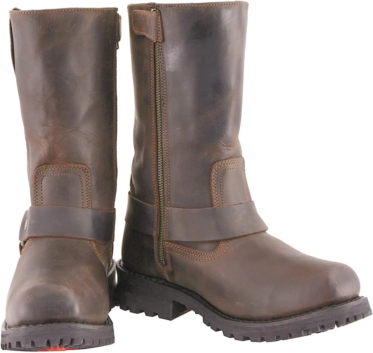 Milwaukee Leather Men's Classic Premium Leather Harness Motorcycle Boots Collection - 11.5