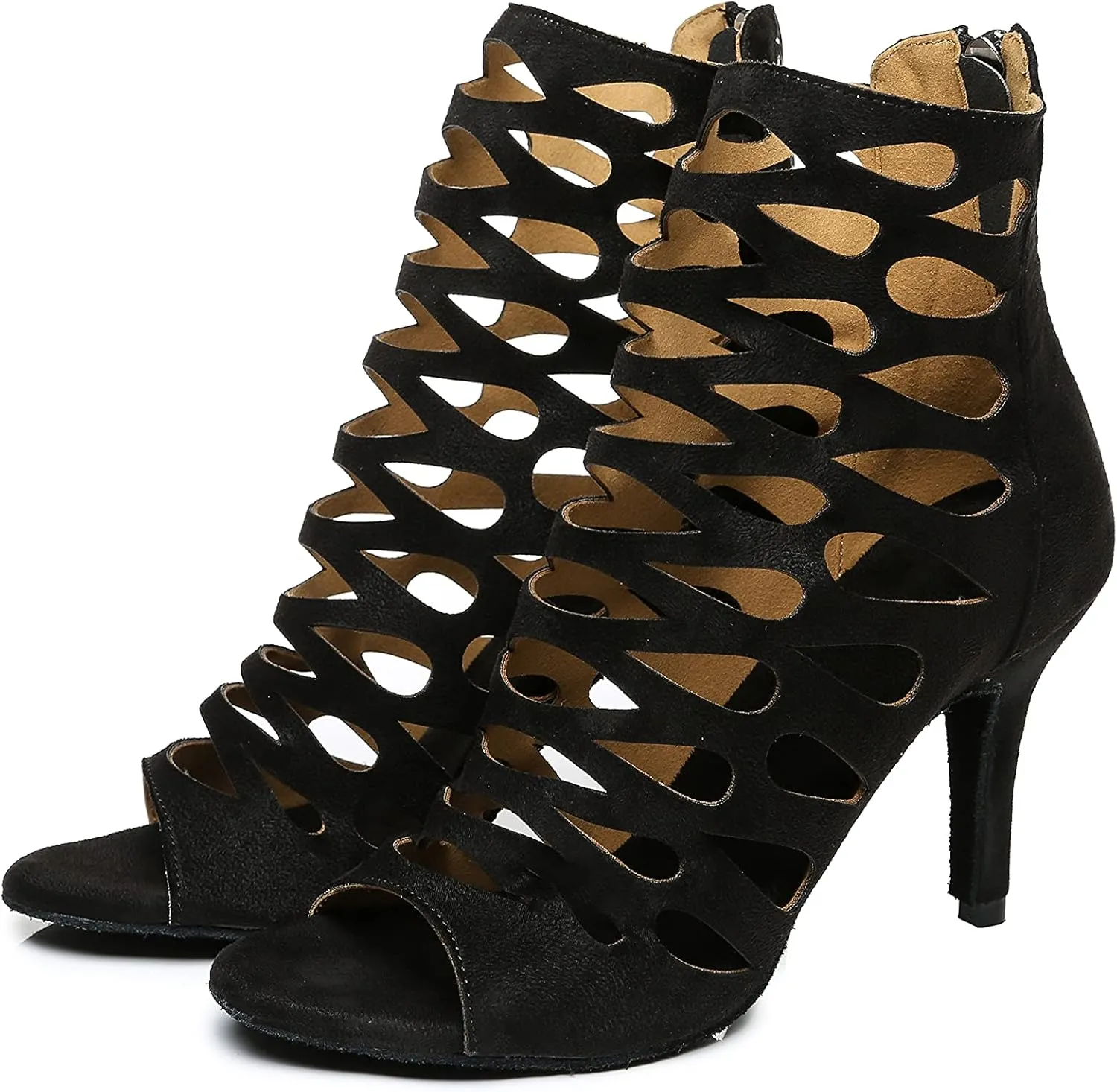Minishion Ankle Dancing Heels Peep Toe Club Party Ankle Sandals Shoes