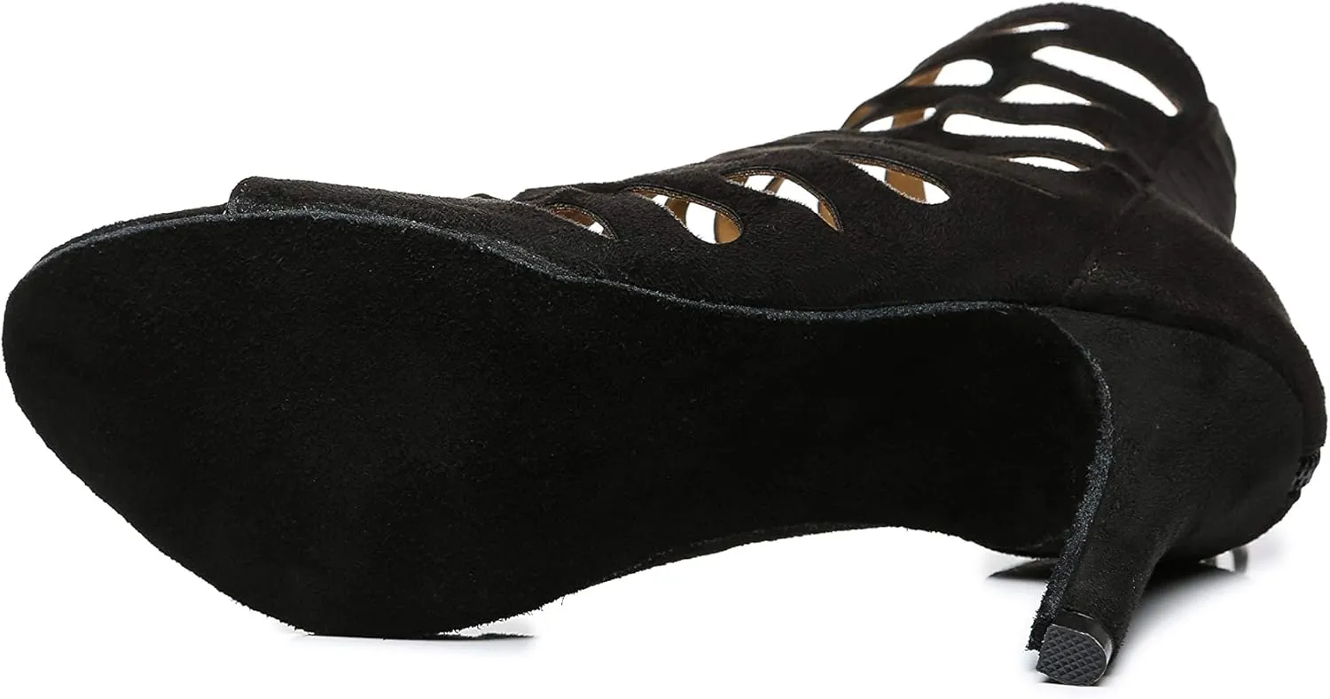 Minishion Ankle Dancing Heels Peep Toe Club Party Ankle Sandals Shoes