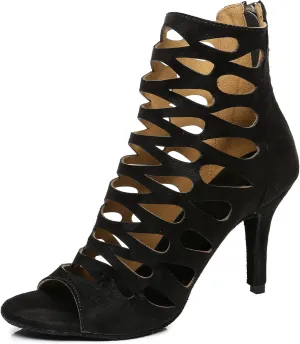 Minishion Ankle Dancing Heels Peep Toe Club Party Ankle Sandals Shoes