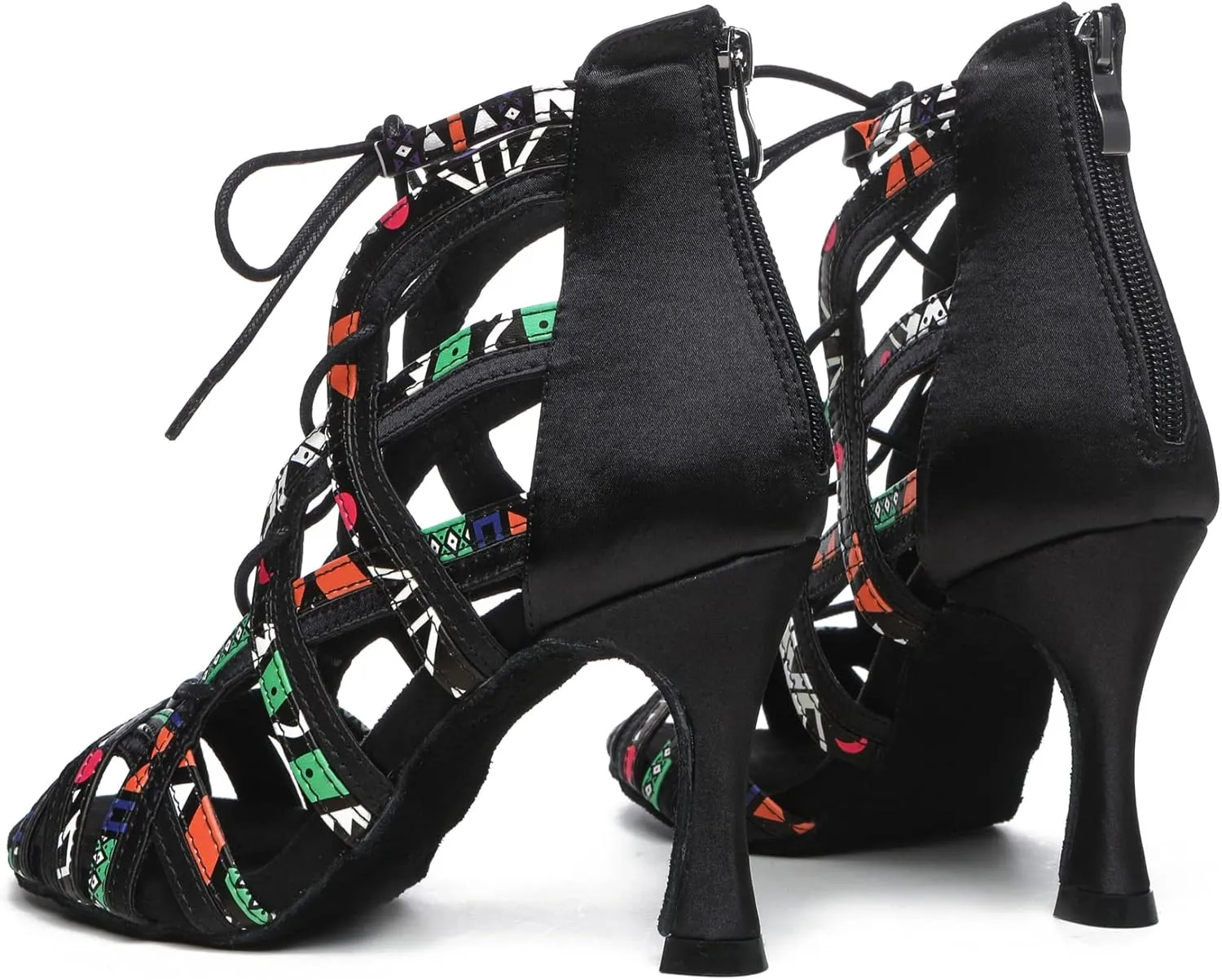 Minishion Women's Ballroom Dancing Boots Lace-up Latin Shoes Formal Party Sandals
