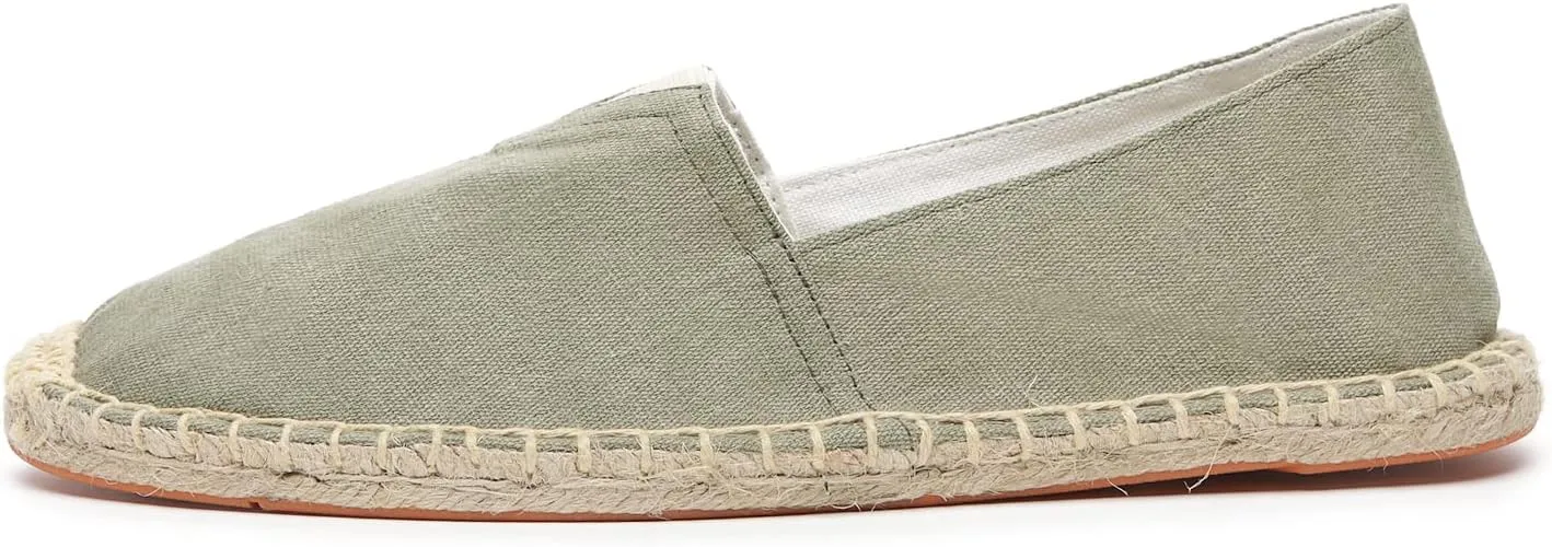 Mintzice Men's Solid Comfortable Slip on Canvas Espadrilles Flat