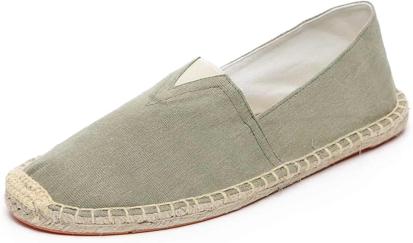 Mintzice Men's Solid Comfortable Slip on Canvas Espadrilles Flat