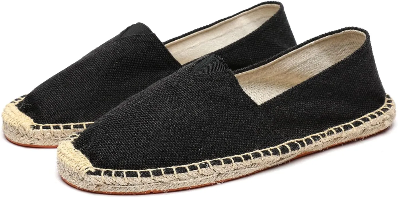 Mintzice Men's Solid Comfortable Slip on Canvas Espadrilles Flat