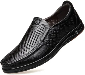 mitvr Mens Casual Leather Shoes Business Slip-on Shoes Comfort Fashion Driving Shoes for Male